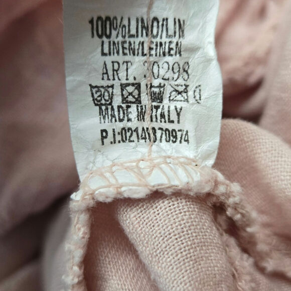 Saga Italy 100% Linen Top Pink Size Large - Picture 7 of 7